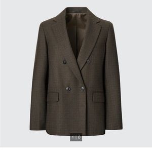 NWOT Uniqlo olive wool blend blazer